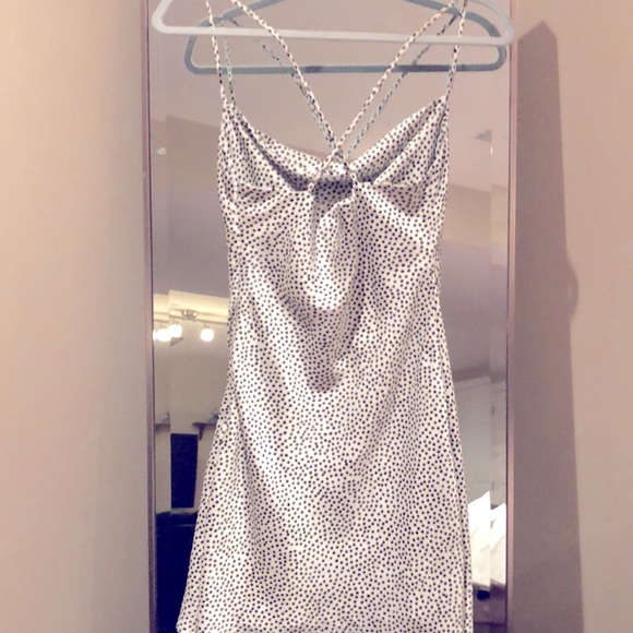 Drape Front Polka Dot Mini Dress - Picture 3 of 4